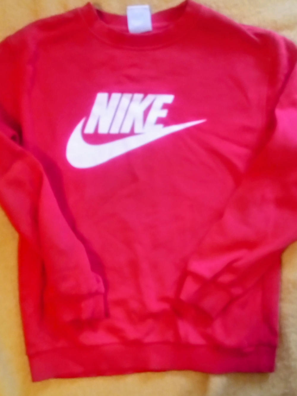 Nike Red Sweatshirt with White Swoosh Logo